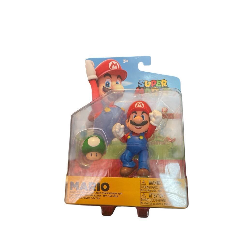 NEW Jakks Pacific 42679 World of Nintendo 4in MARIO w/ 1-UP MUSHROOM super nes